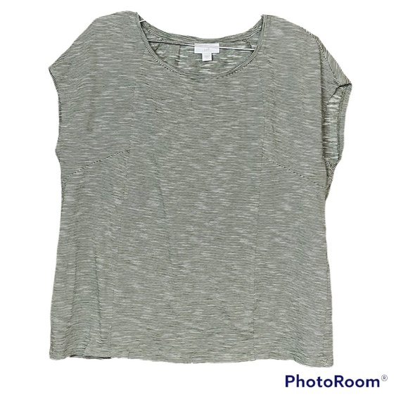 J. Jill Woman’s Short Sleeve Striped Casual Tee Size Small - Picture 1 of 7